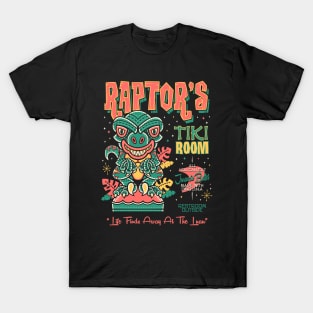 Raptors Tiki Room Creepy Cute Monster Island Vacation T-Shirt